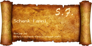 Schenk Fanni névjegykártya